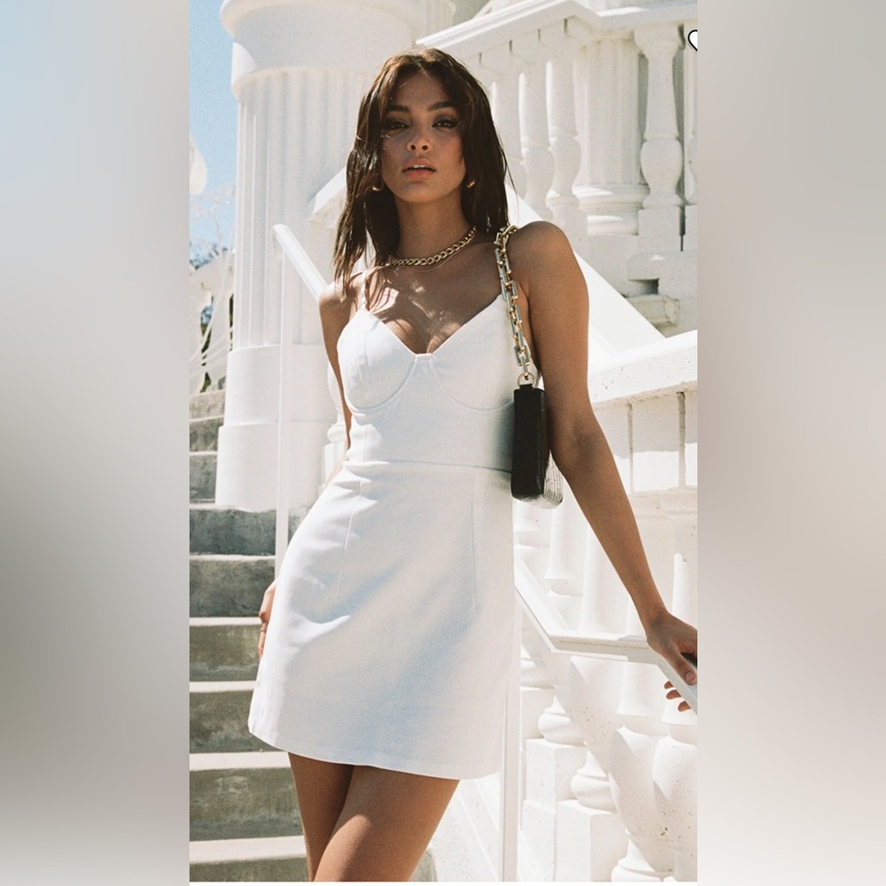 Princess Polly Novelle Mini Dress (White)